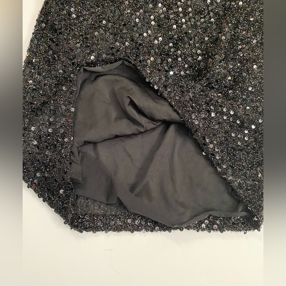 Nurel amir Fashion Sequin black mini Dress Party Long Sleeve size 42 - Picture 11 of 15